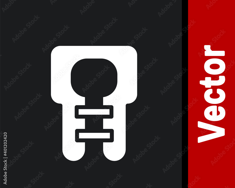 White Life jacket icon isolated on black background. Life vest icon. Extreme sport. Sport equipment. Vector. White Life jacket icon isolated on black background. Life vest icon. Extreme sport. Sport equipment. Vector.