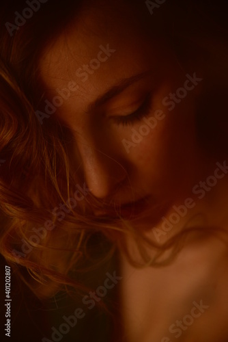gentle warm spoils the girl, the bride, the girl from the picture with long curls