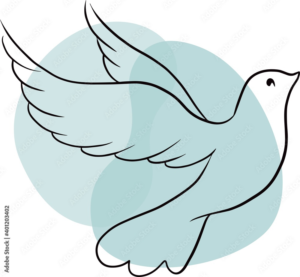 Elegant line bird. Vector illustration art. Elegant line bird. Vector illustration art.