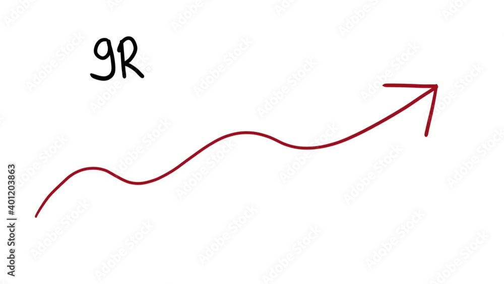 Grow your business red line on white background Grow your business red line on white background