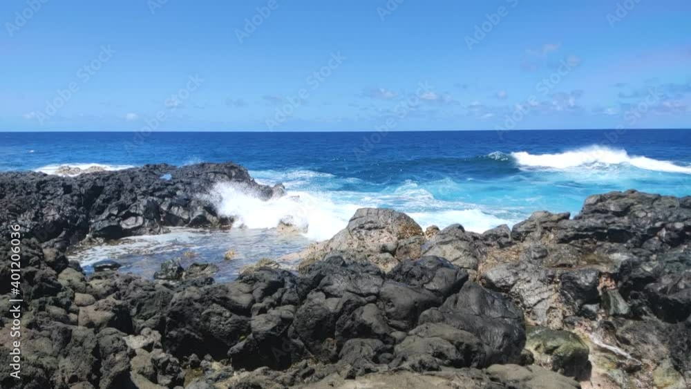 Indian Ocean natural shore on the eastern side of Réunion Island, Sainte rose, tropical paradise, France.
Indian Ocean natural shore on the eastern side of Réunion Island, Sainte rose, tropical paradise, France.