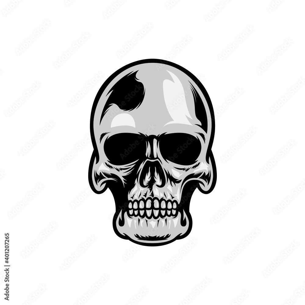 Skull head icon vector illustration isolated on white background Skull head icon vector illustration isolated on white background