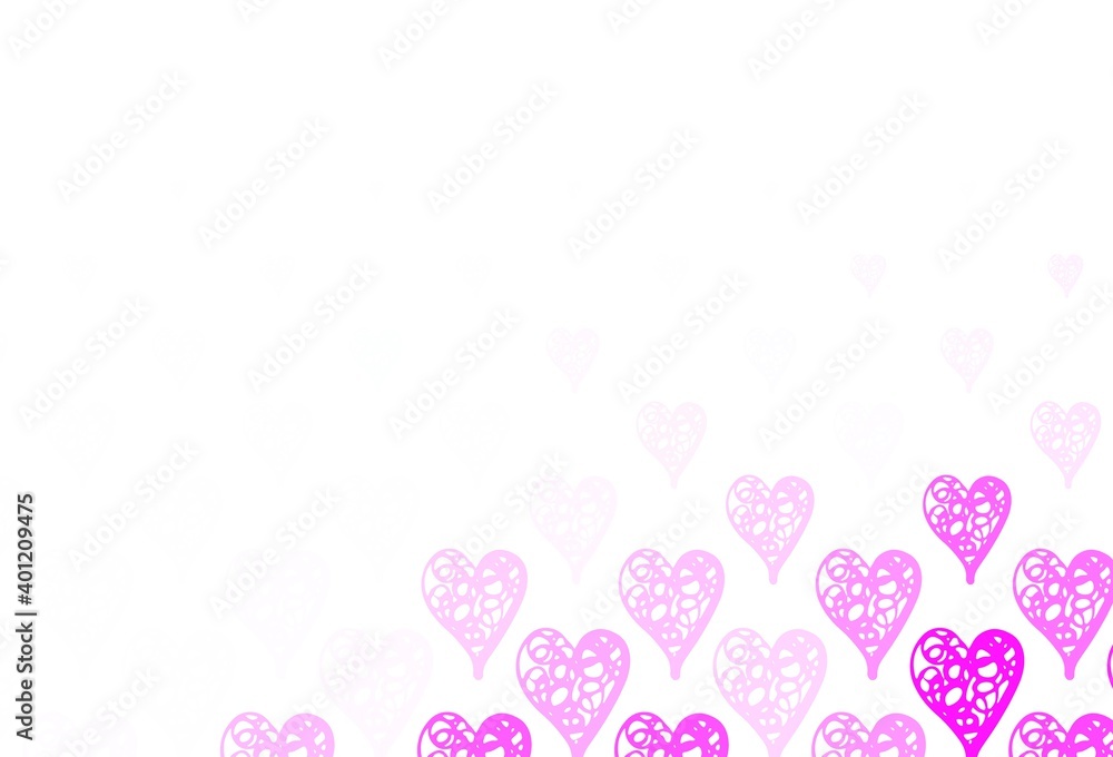Light Pink vector background with Shining hearts. Light Pink vector background with Shining hearts.