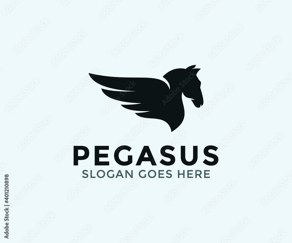 Fototapeta premium Horse Pegasus Logo template. Vector horse logo design.