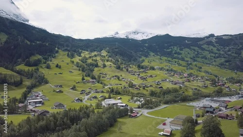 Flying over Grindelwald in Switzerland. One of the most beautiful villages in Switzerland.