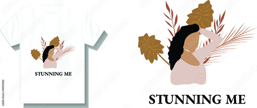 Fototapeta premium women stylish and trendy design t shirt , typography, ready for print, vector illustration. Global swatches.