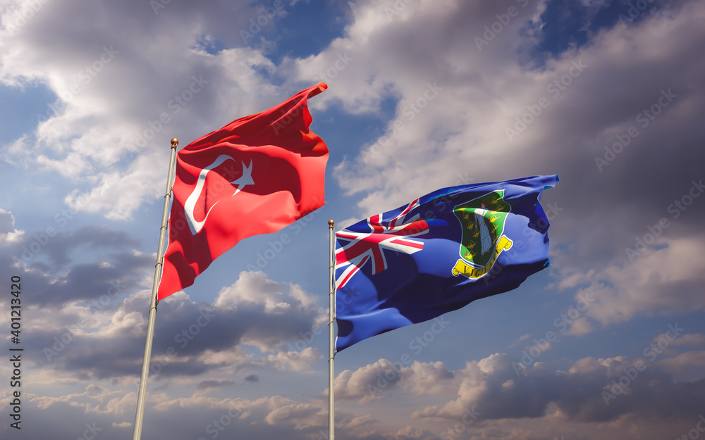 Flags of Turkey and British Virgin Islands. Flags of Turkey and British Virgin Islands.