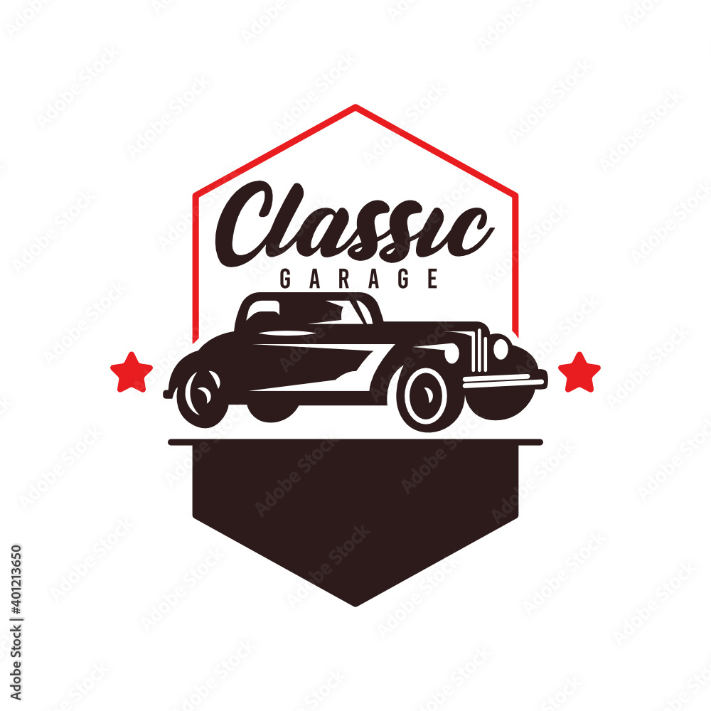 Obraz premium Vintage retro muscle car logo emblem