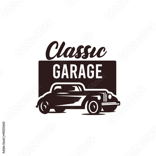 Vintage retro muscle car logo emblem