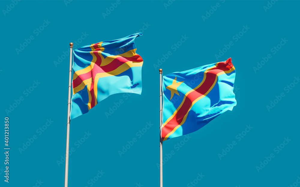 Flags of DR Congo and Aland Islands. Flags of DR Congo and Aland Islands.