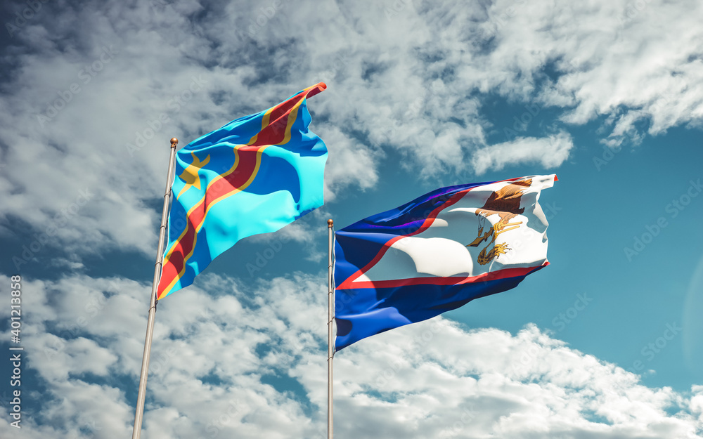 Flags of DR Congo and American Samoa.