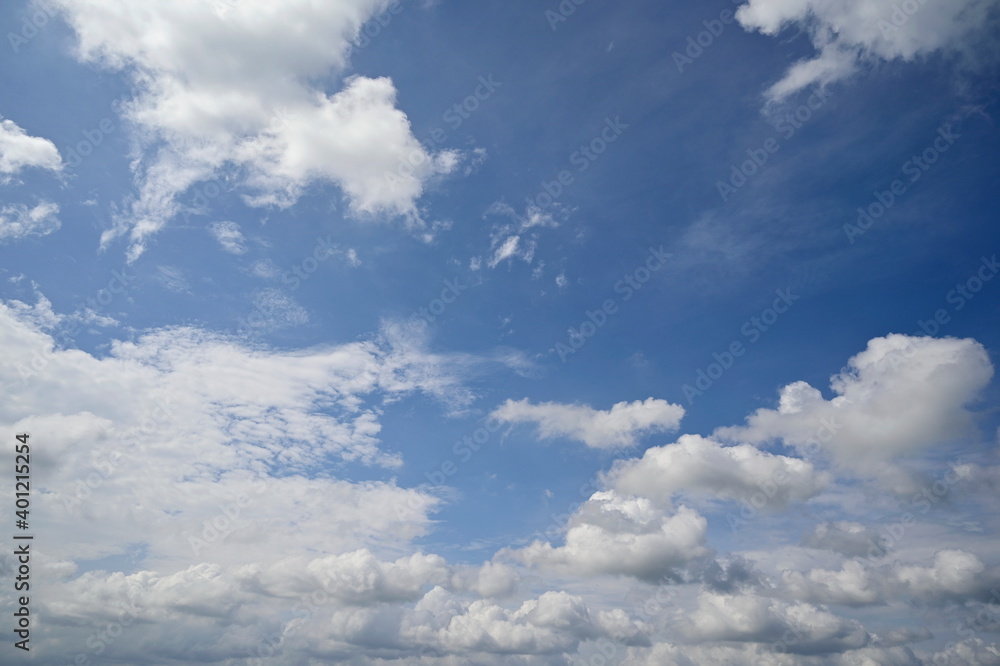Bright blue sky in summer with a variety of white clouds scattered in the sky. Magnificent nature, perfect for wallpaper
Bright blue sky in summer with a variety of white clouds scattered in the sky. Magnificent nature, perfect for wallpaper