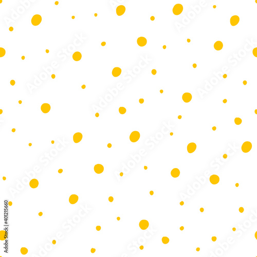 Yellow polka pattern, yellow dots, circles, Holiday winter design. Luxury golden wallpaper.
