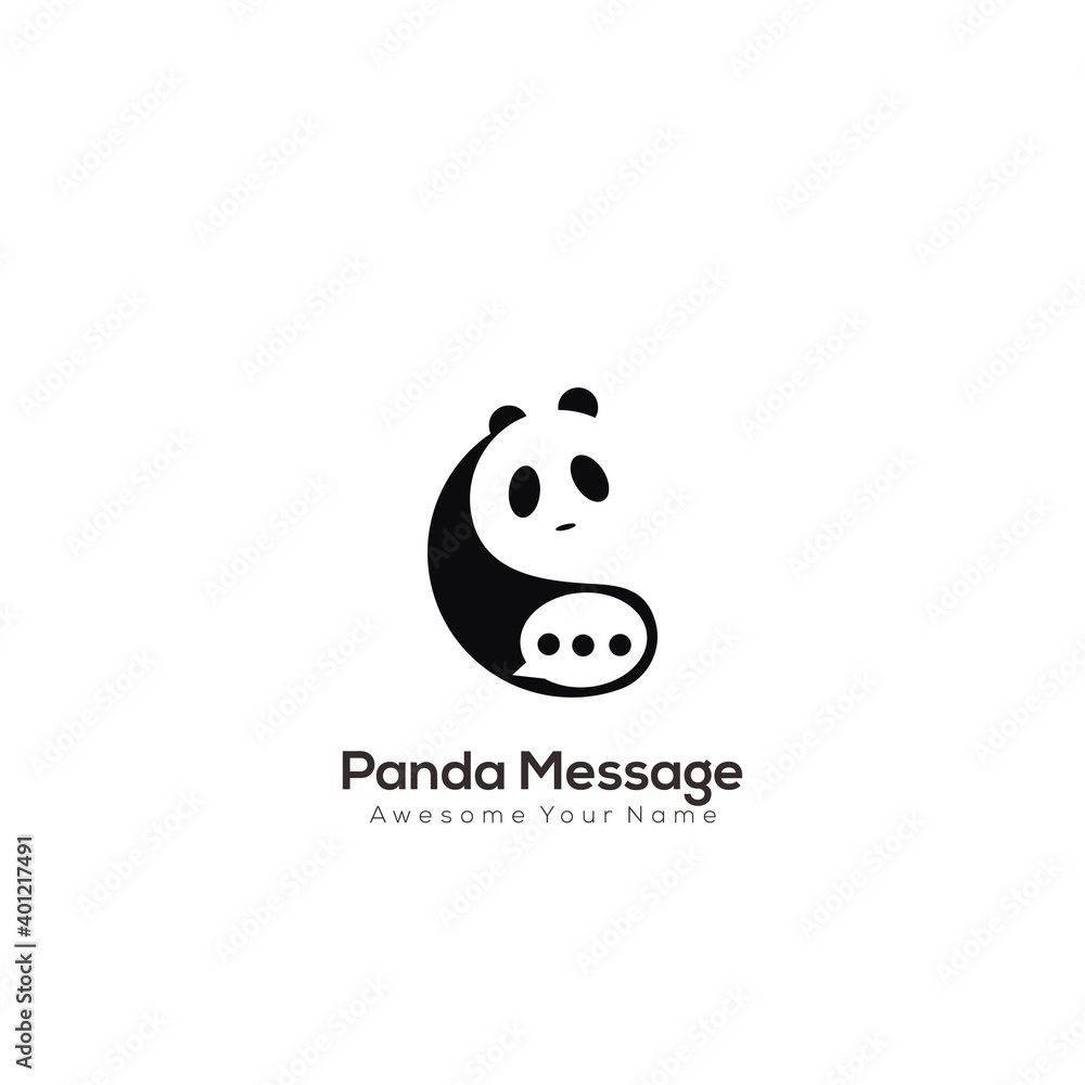 this is a panda negative space logo and message this is a panda negative space logo and message