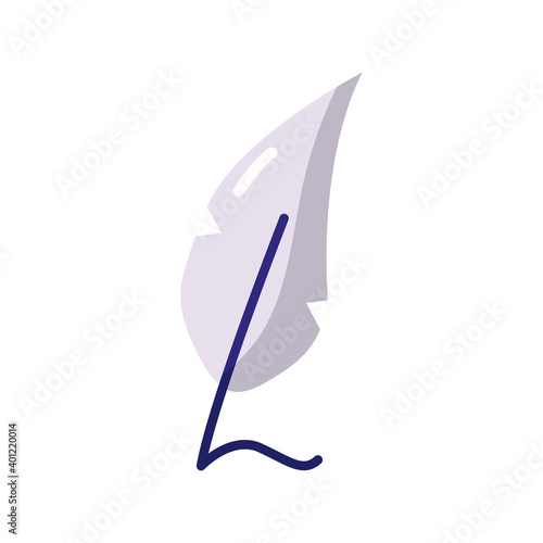 Tableau sur toile feather fount flat style icon