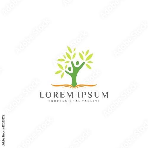 tree book vector logo stock illustration