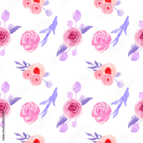 Rose pattern watercolor hand painting
