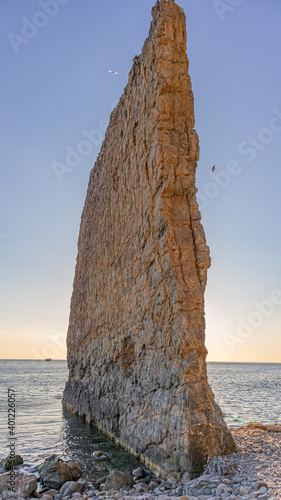 the famous rock "Parus" on the black sea