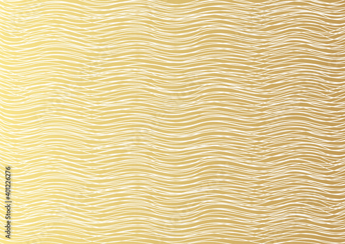 Gold luxurious line pattern with hand drawn lines. Golden wavy striped  Abstract background  vector illustration