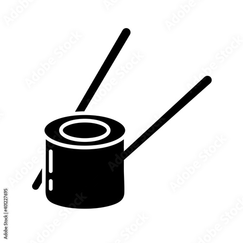 delicious sushi with chopsticks silhouette style icon