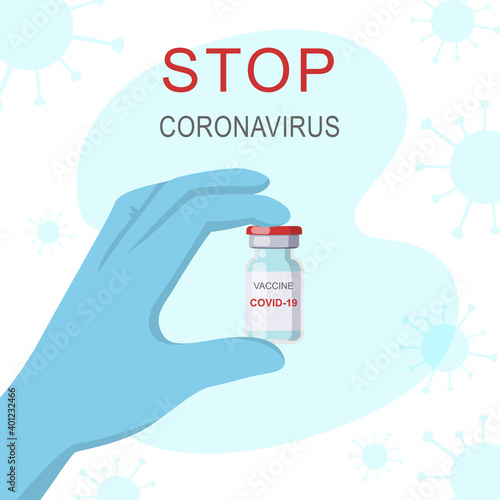 Doctor hand holding anti Covid-19 vaccine. Сoronavirus vaccine concept
