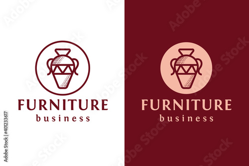 Furniture Antique Vase Logo Design