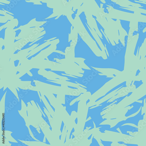 Vector seamless texture background pattern. Hand drawn, blue, green colors.
