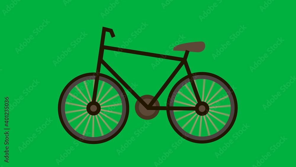 Fototapeta Bicycle icon isolated on green background illustration.