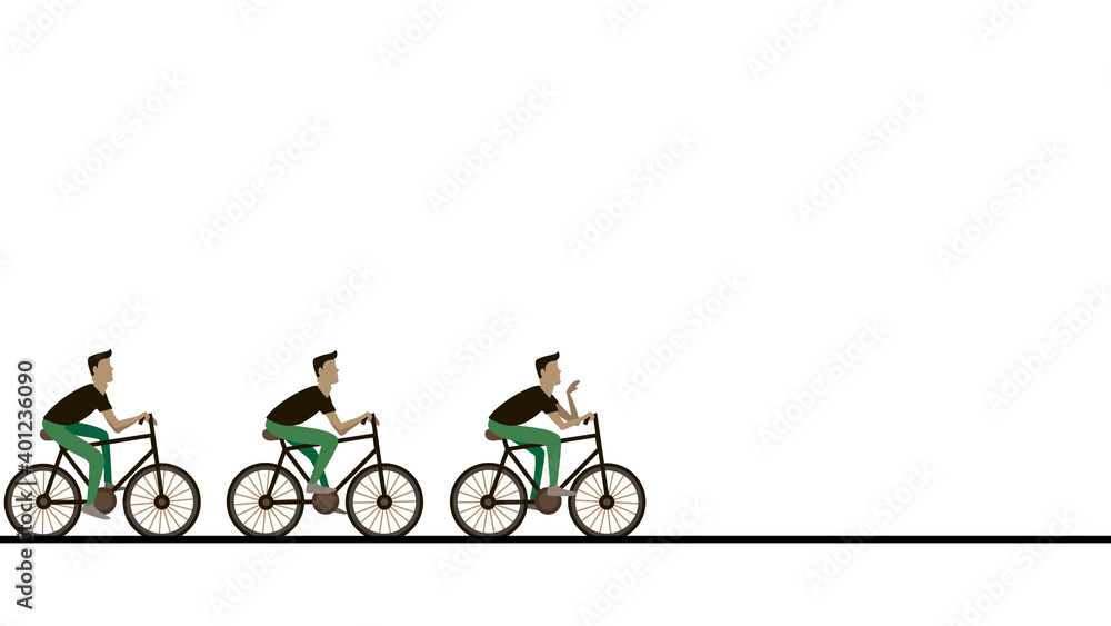 Obraz premium White background with cycling race illustration.