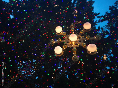 Christmas and New Year illumination on Rustaveli avenue, Tbilisi