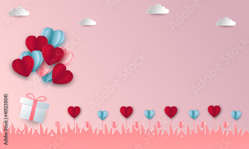 Valentines day sale background with heart pattern. Wallpaper, flyers, invitation, posters, brochure, banners.Vector illustration. 