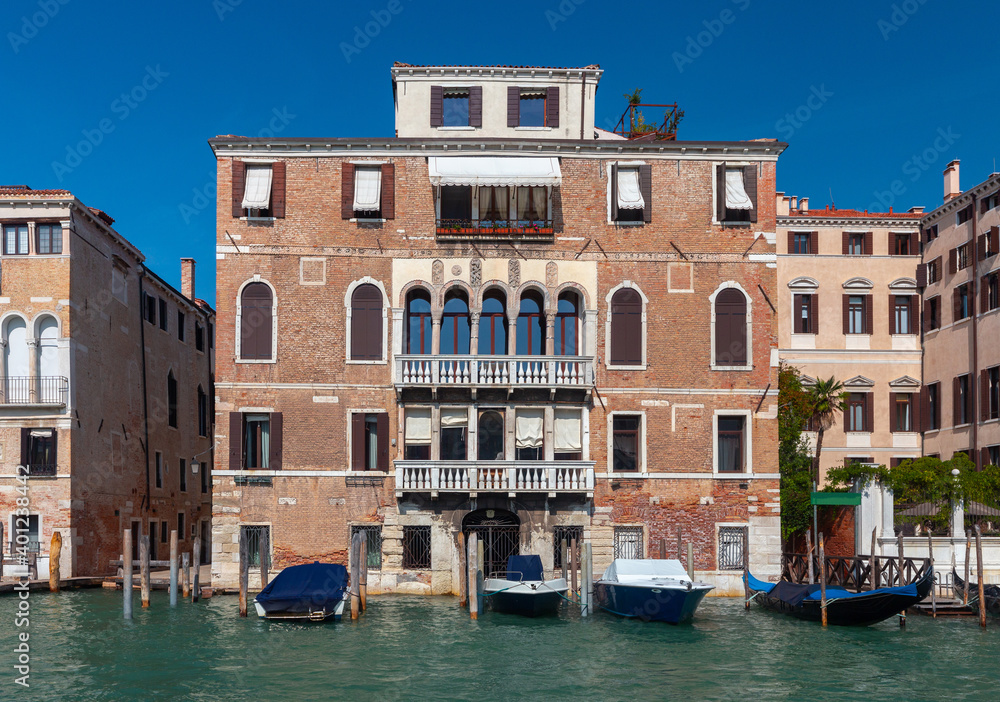 Venice. Old houses over the canal.