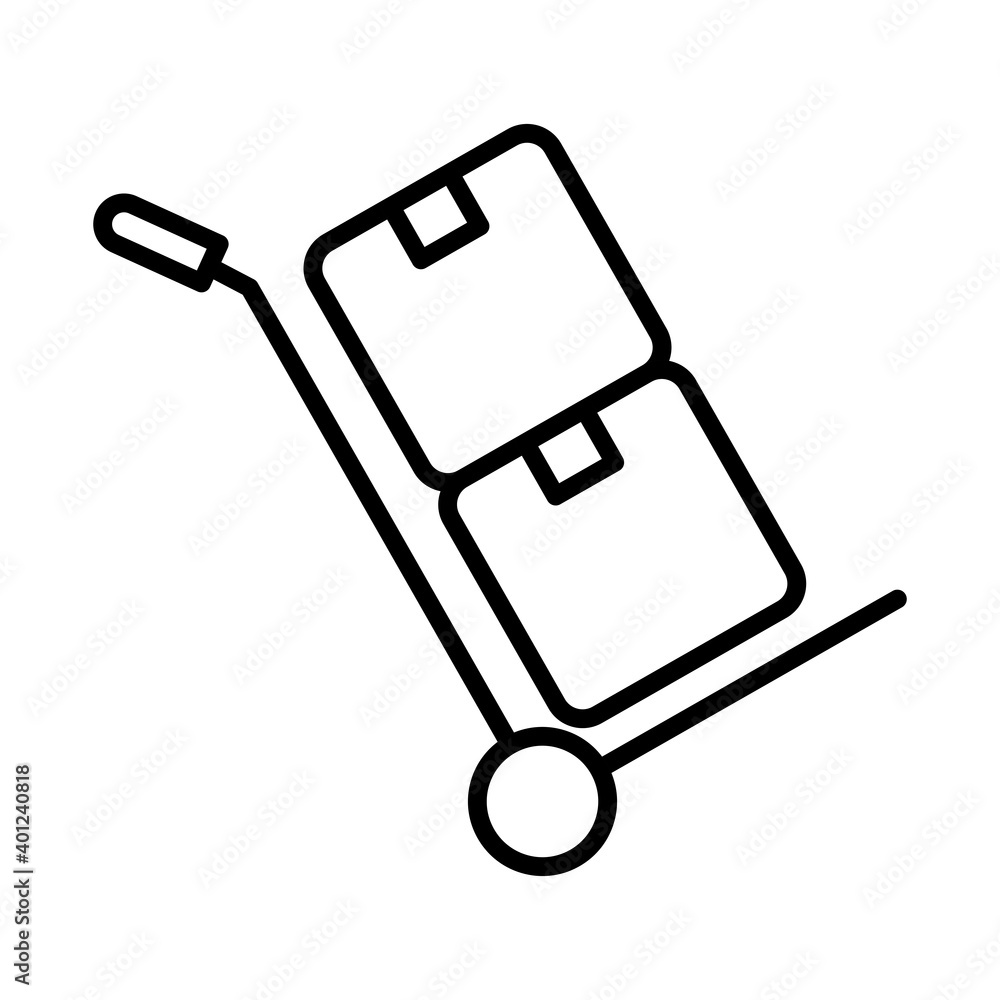 boxes in cart delivery service line style icon boxes in cart delivery service line style icon