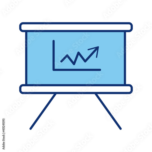 paperboard training with statistics arrow line style icon