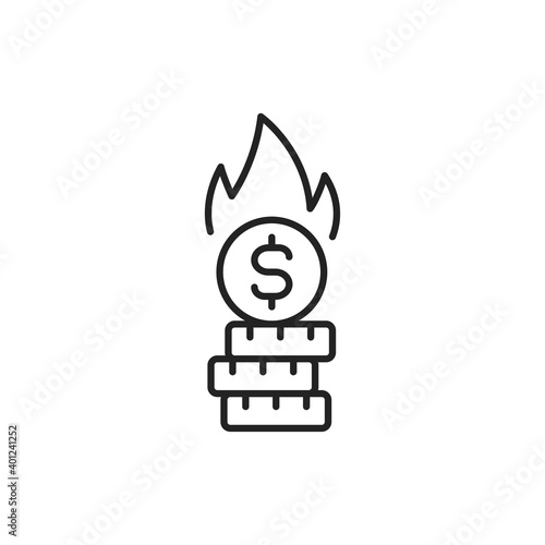 Bankruptcy line color icon. Sign for web page, mobile app
