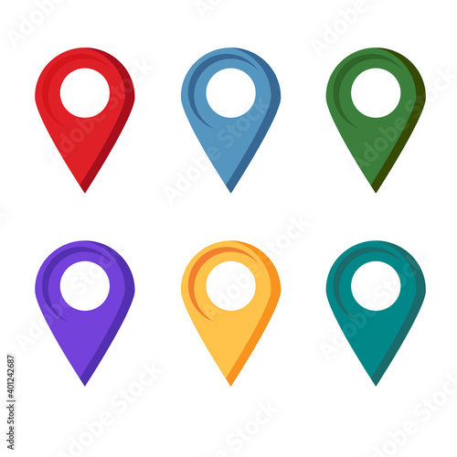 Free Download Vector colorful set of map pointers - GFXLoad