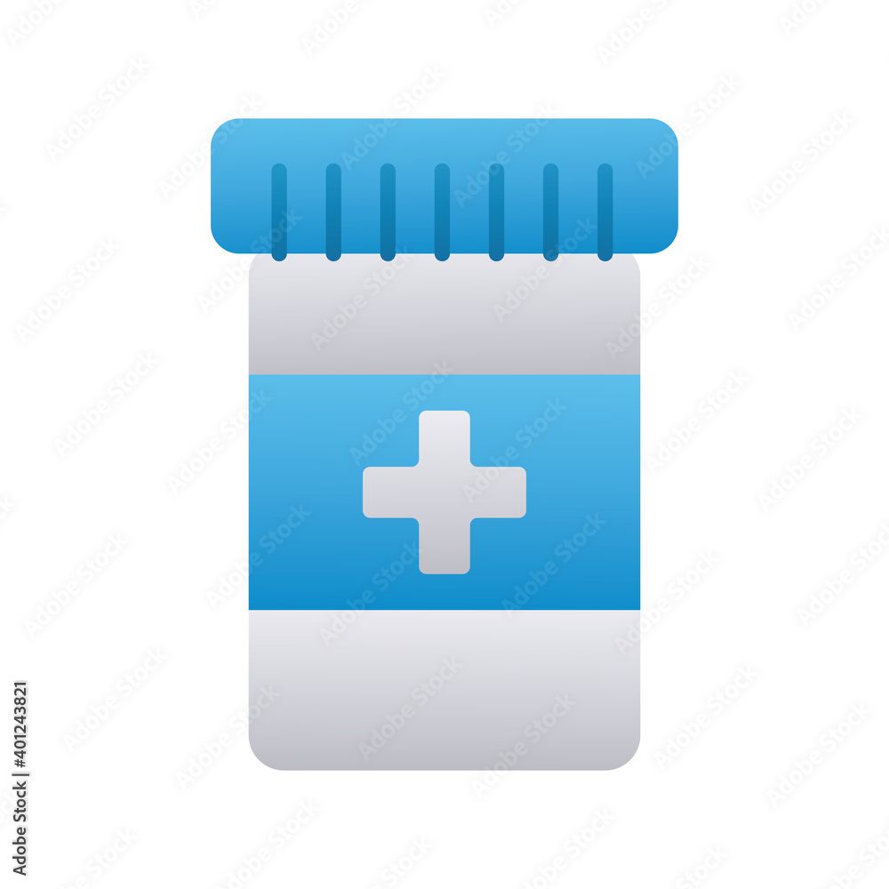 Fototapeta premium bottle of medicine drugs line style icon