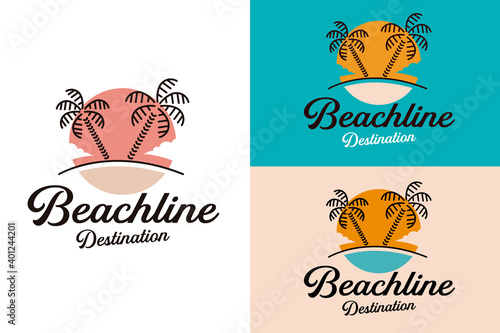 Palm Beach Line Art Logo Design
