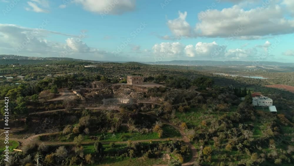 Aerial view ofthe reconstructed remnant of a Roman theater Aerial view ofthe reconstructed remnant of a Roman theater