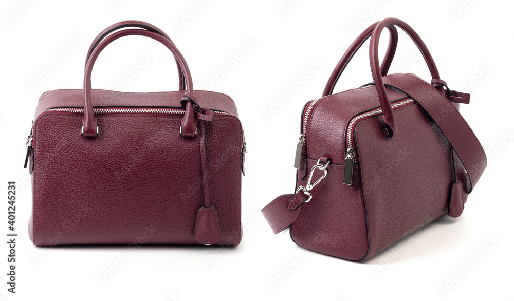 purple leather briefcase isolated on white background purple leather briefcase isolated on white background