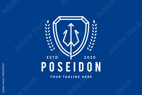 Poseidon Crest Security Logo Design