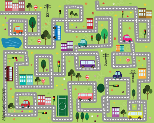 maze from road to city