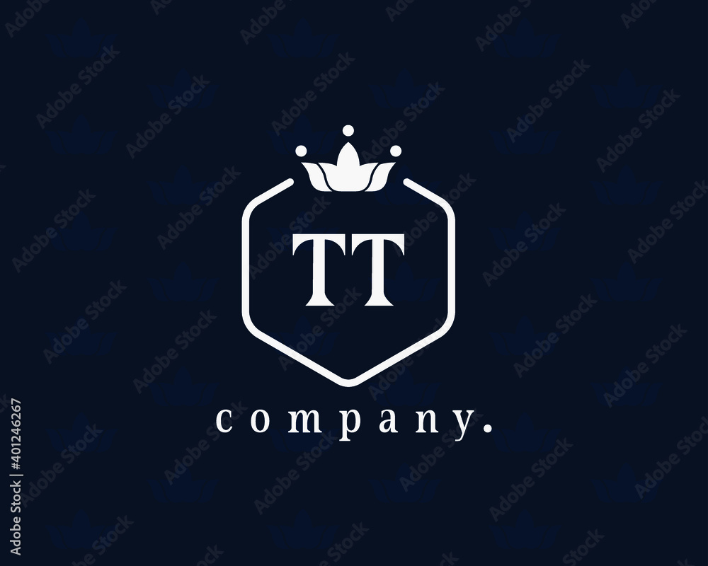 Letter TT, T luxury royal style crown monogram. Elegant, hexagonal shape with beautiful calligraphy. The vintage design book design, brand name, business card, restaurant, boutique, hotel, cafe. Letter TT, T luxury royal style crown monogram. Elegant, hexagonal shape with beautiful calligraphy. The vintage design book design, brand name, business card, restaurant, boutique, hotel, cafe.