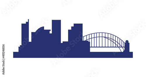 sydney cityscape with bridge silhouette icon