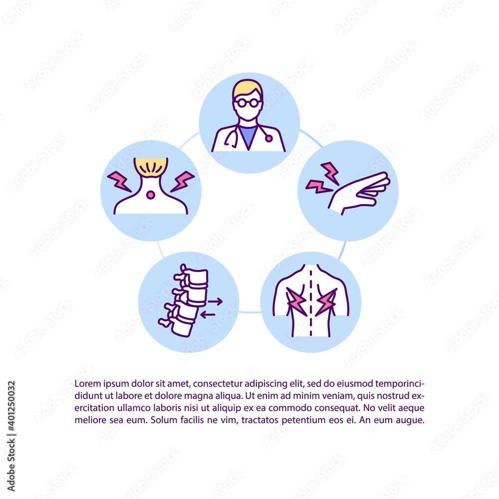 Early Reporting of MSD Symptoms concept icon with text. Work related injuries. Curing body problems. PPT page vector template. Brochure, magazine, booklet design element with linear illustrations Early Reporting of MSD Symptoms concept icon with text. Work related injuries. Curing body problems. PPT page vector template. Brochure, magazine, booklet design element with linear illustrations