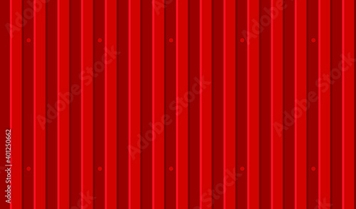 Vector seamless pattern of red wavy slate. Galvanized iron sheet. Colored corrugated metal roofing sheet texture background. Metal roof, metal siding, profiled sheeting for covering or fencing.