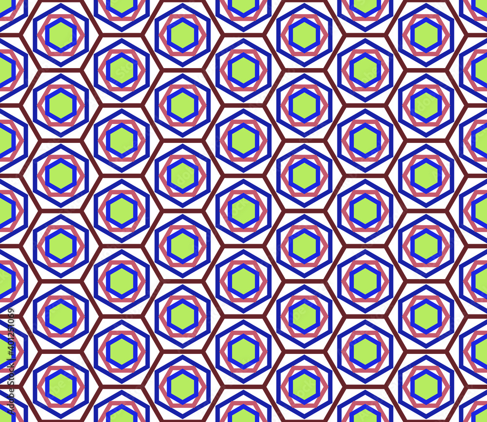 Seamless abstract pattern from geometric hexagonal shapes Seamless abstract pattern from geometric hexagonal shapes