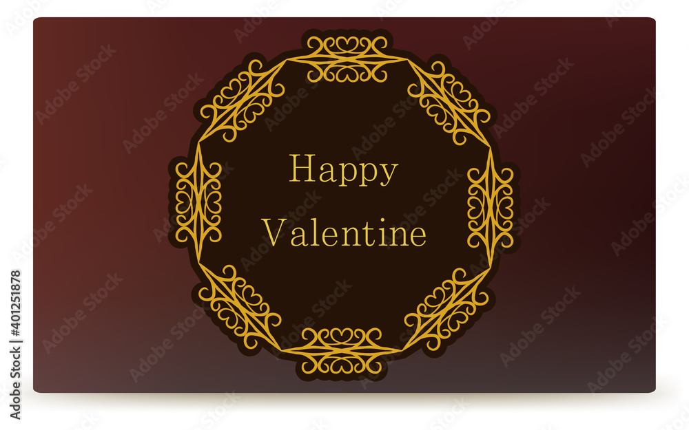 Fototapeta premium フレーム素材、豪華でエレガントなゴシックフレーム、ハッピーバレンタイン