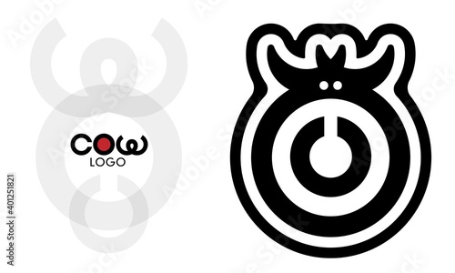 Designed with a "C" and "O" and "W" the cow logo