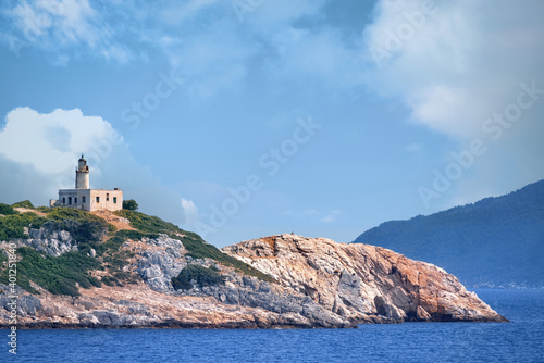the lighthouse of Skiathos  Skiathos island  Greece.